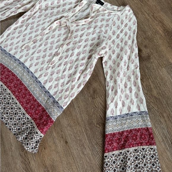 Women’s Sanctuary Mori long bell sleeve boho peasant tie blouse small‎ - Picture 5 of 9
